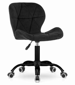 Krzesło obrotowe NOTO 74-86x53.5x57.5 cm czarne welurowe