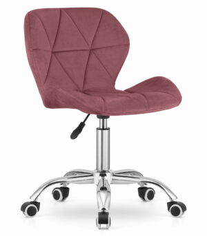 Krzesło obrotowe AVOLA OSKAR 72.5-86.5x53.5x55 cm ciemny róż welur