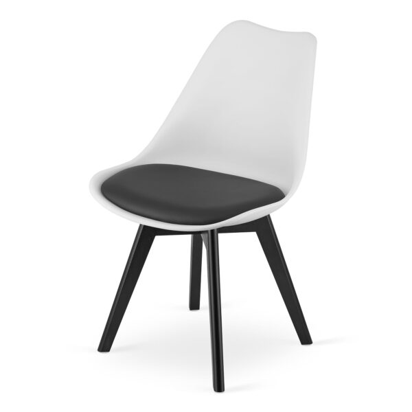 Krzesło MARK 82x49x43 cm biało-czarne - obrazek 2