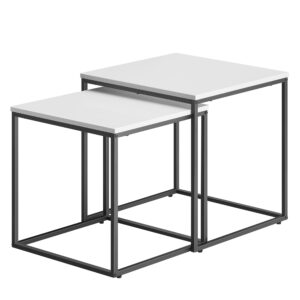 Stolik kawowy OSKAR 50,5x50x50 cm biało-czarny industrial