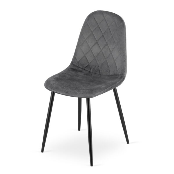 Krzesło ASTI 87,5x44,5x50,5 cm ciemnoszare welurowe - obrazek 5