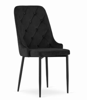 Krzesło CAPRI 93x48x56 cm czarne welurowe