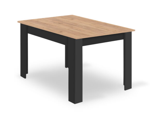 Zestaw stół NP + 4 krzesła OSAKA 120x80x75 cm blat CRAFT nogi czarne krzesła czarne nogi naturalne - obrazek 2