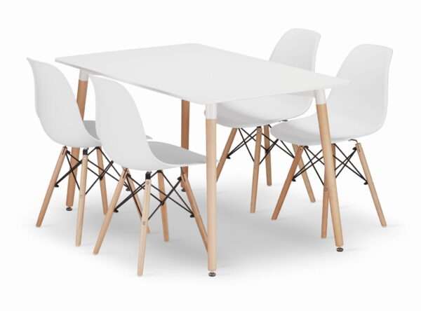Zestaw stół ADRIA 120x80x75 cm + 4 krzesła OSAKA biały