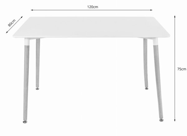 Zestaw stół ADRIA 120x80x75 cm + 4 krzesła OSAKA biały - obrazek 10