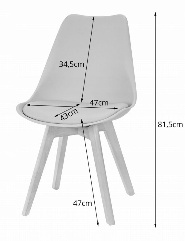 Zestaw stół okrągły TODI 60 cm biały + 2 krzesła MARK 81,5x48x57 cm czarne - obrazek 2