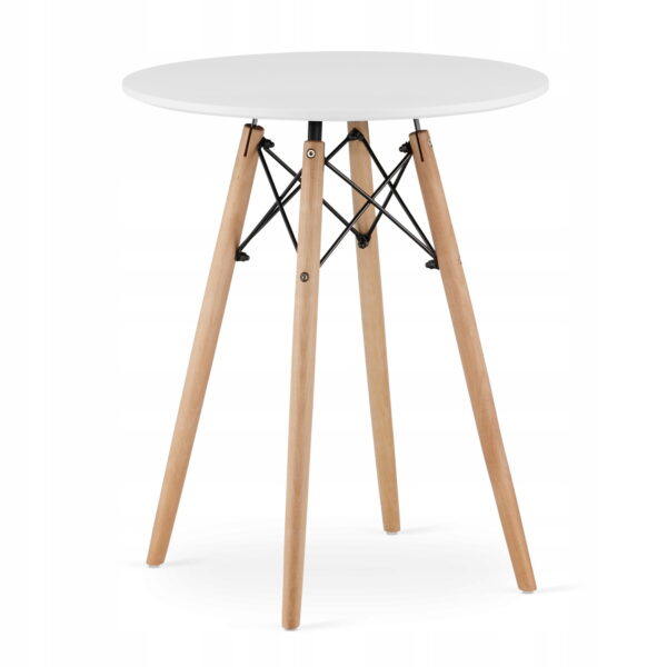 Zestaw stół okrągły TODI 60 cm biały + 2 krzesła MARK 81,5x48x57 cm czarne - obrazek 10