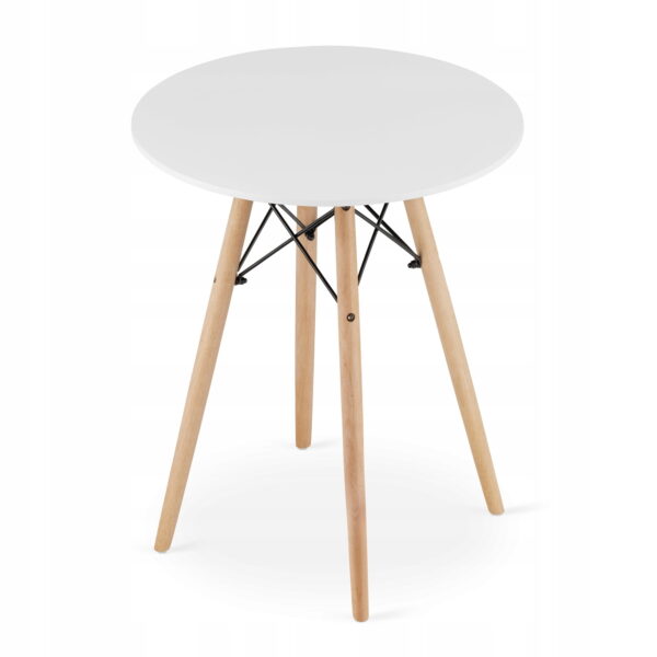 Zestaw stół okrągły TODI 60 cm biały + 2 krzesła MARK 81,5x48x57 cm czarne - obrazek 11
