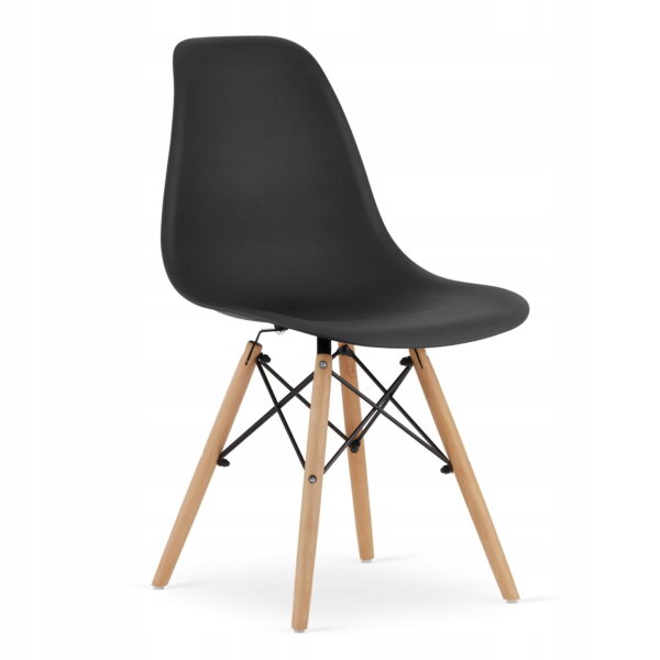 Zestaw stół okrągły TODI 80 cm biały + 4 krzesła OSAKA 81x46x54 cm czarne - obrazek 4