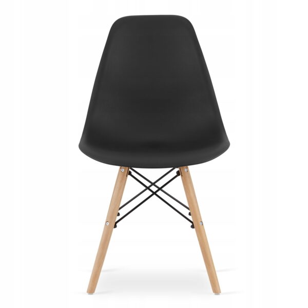 Zestaw stół okrągły TODI 80 cm biały + 4 krzesła OSAKA 81x46x54 cm czarne - obrazek 6