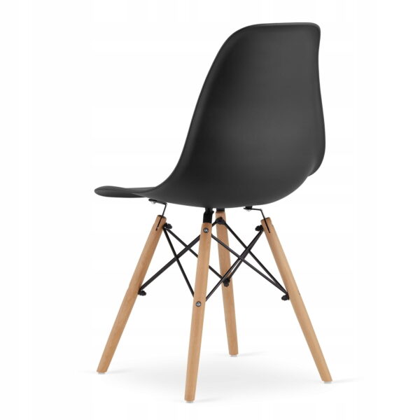 Zestaw stół okrągły TODI 80 cm biały + 4 krzesła OSAKA 81x46x54 cm czarne - obrazek 7