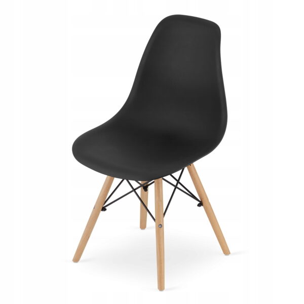 Zestaw stół okrągły TODI 80 cm biały + 4 krzesła OSAKA 81x46x54 cm czarne - obrazek 9