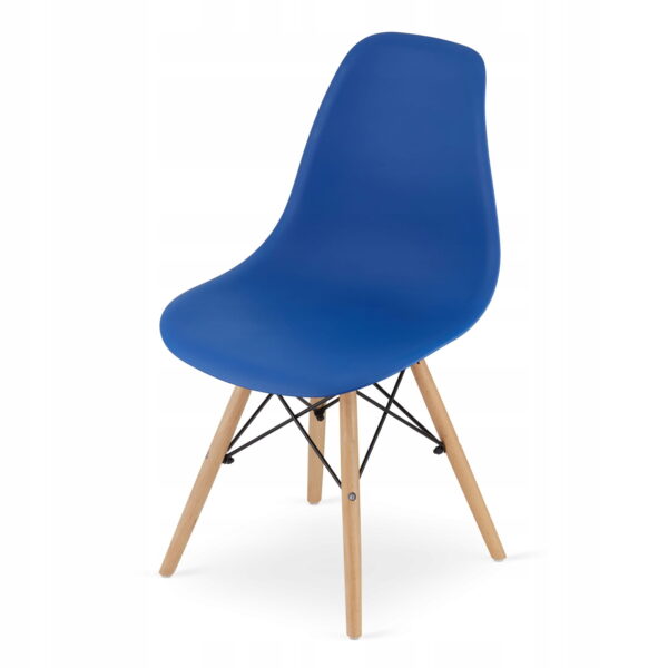 Zestaw stół okrągły TODI 80 cm biały + 4 krzesła OSAKA 81x46x54 cm niebieskie - obrazek 9