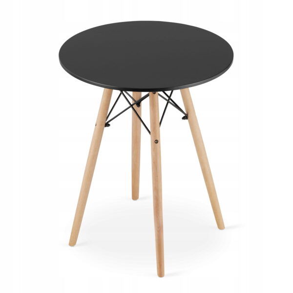 Zestaw stół okrągły TODI 60 cm czarny + 2 krzesła LAGO 74x48x52 cm zielone - obrazek 11