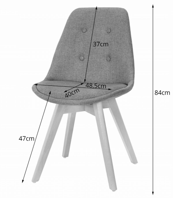 Zestaw stół okrągły TODI 60 cm + 2 krzesła NORI 84x48,5x54 cm czarny - obrazek 2