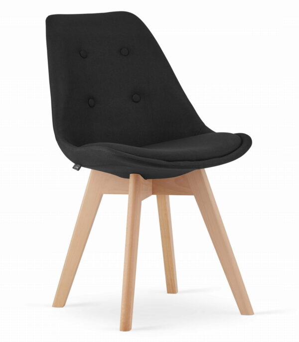 Zestaw stół okrągły TODI 60 cm + 2 krzesła NORI 84x48,5x54 cm czarny - obrazek 4