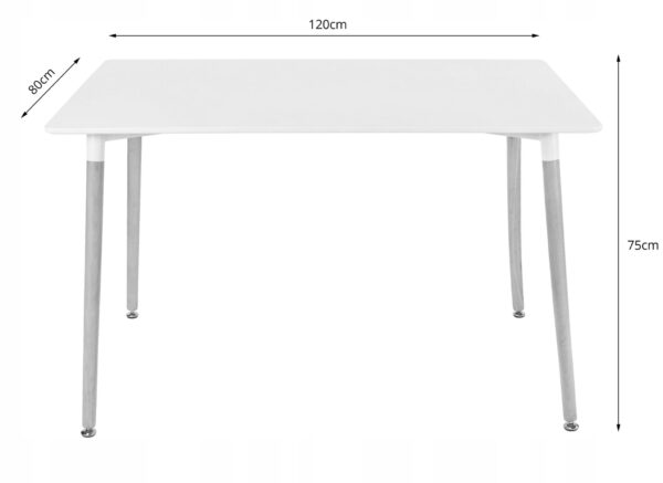 Zestaw stół i 4 krzesła ADRIA 120x80x75 cm biały i granatowy - obrazek 3