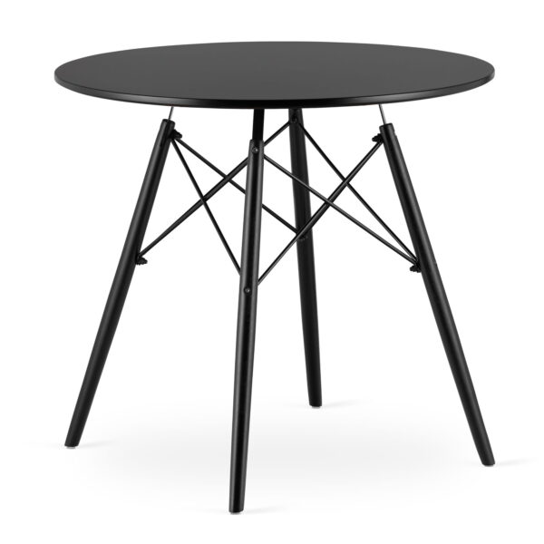 Zestaw stół okrągły TODI 80x72 cm czarny + 4 krzesła OSAKA szare - obrazek 11