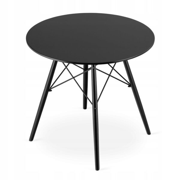 Zestaw stół okrągły TODI 80x72 cm czarny + 4 krzesła OSAKA szare - obrazek 12