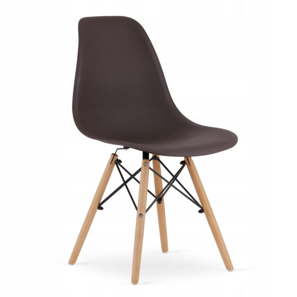 Zestaw stół prostokątny ADRIA 120x80x75 cm biały + 4 krzesła OSAKA 81x46x54 cm kawowe - obrazek 4
