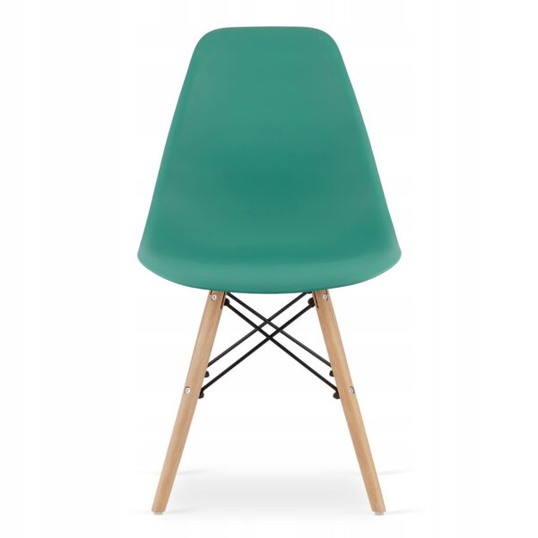 Zestaw stół okrągły TODI 80 cm biały + 4 krzesła OSAKA 81x46x54 cm zielone - obrazek 6
