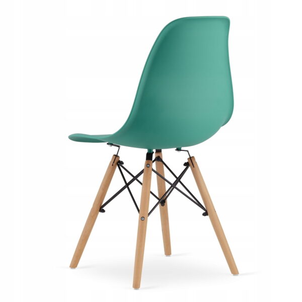 Zestaw stół okrągły TODI 80 cm biały + 4 krzesła OSAKA 81x46x54 cm zielone - obrazek 7