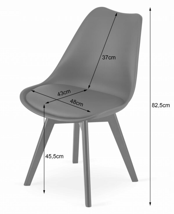 Zestaw stół okrągły TODI 80 cm + 4 krzesła MARK 82,5x49x55,5 cm czarny - obrazek 2
