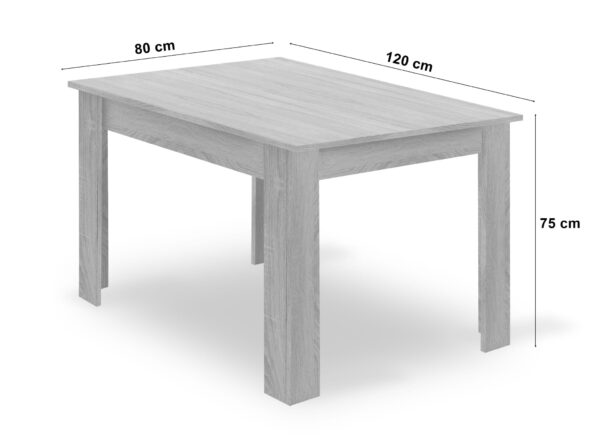 Zestaw stół ARTISAN 120x80x75 cm + 4 krzesła OSAKA czarne - obrazek 3