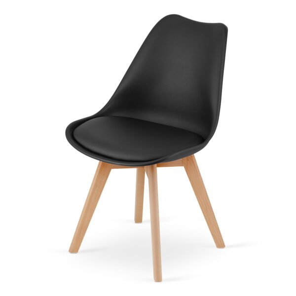 Zestaw stół prostokątny ARTISAN 120x80x75 cm + 4 krzesła MARK 81,5x48x57 cm czarne/naturalne drewno - obrazek 9